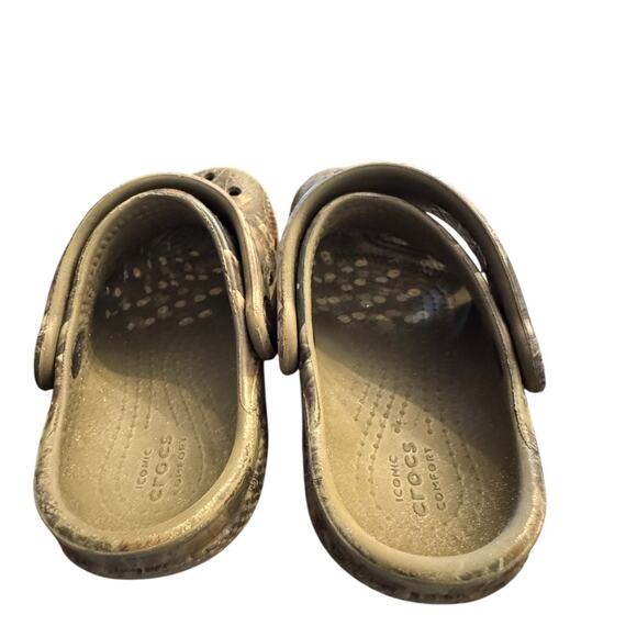 Crocs Classic Camo Clogs Kids Size C8 Green Brown Slip On Shoes - Picture 8 of 8
